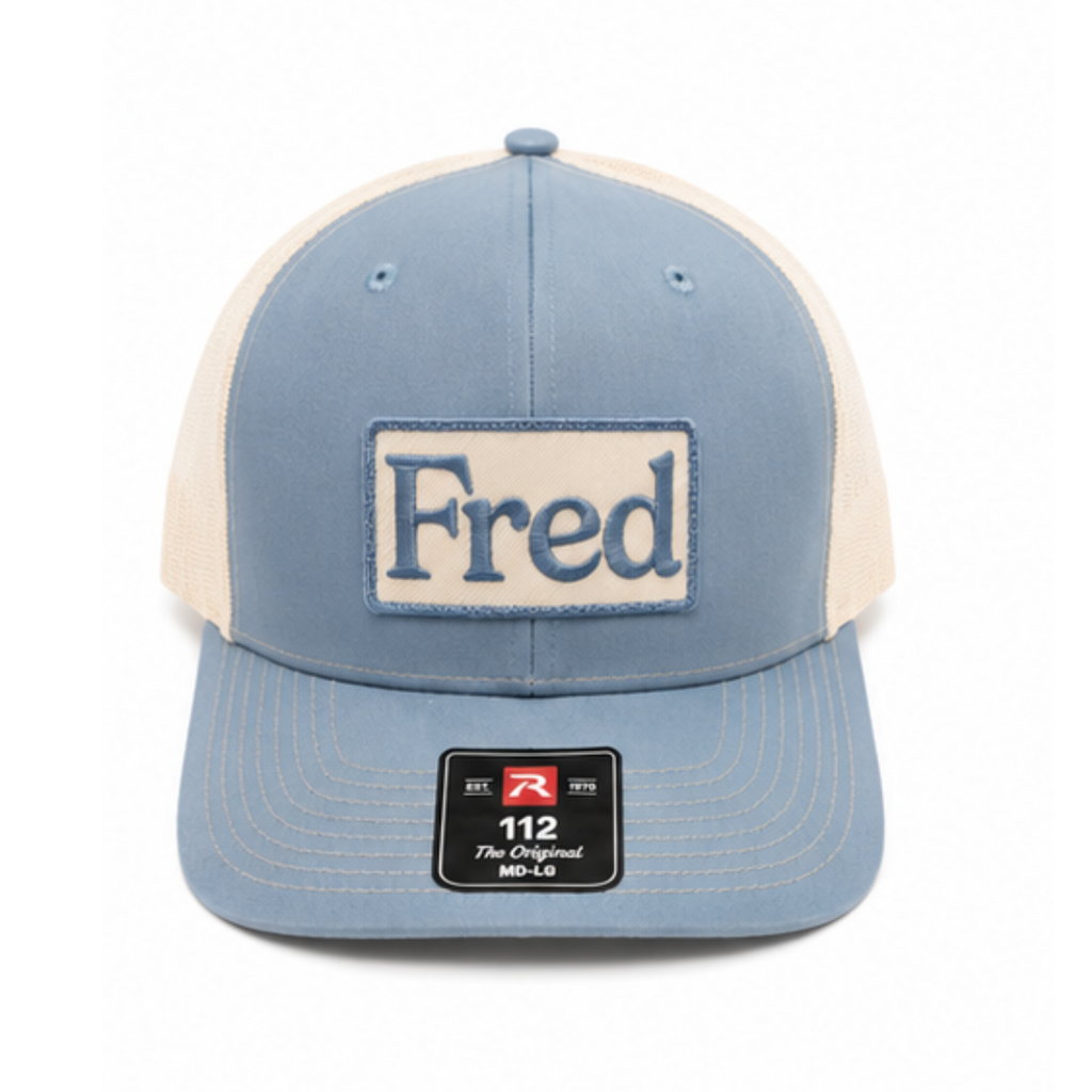 Fred Blue & White Trucker Hat