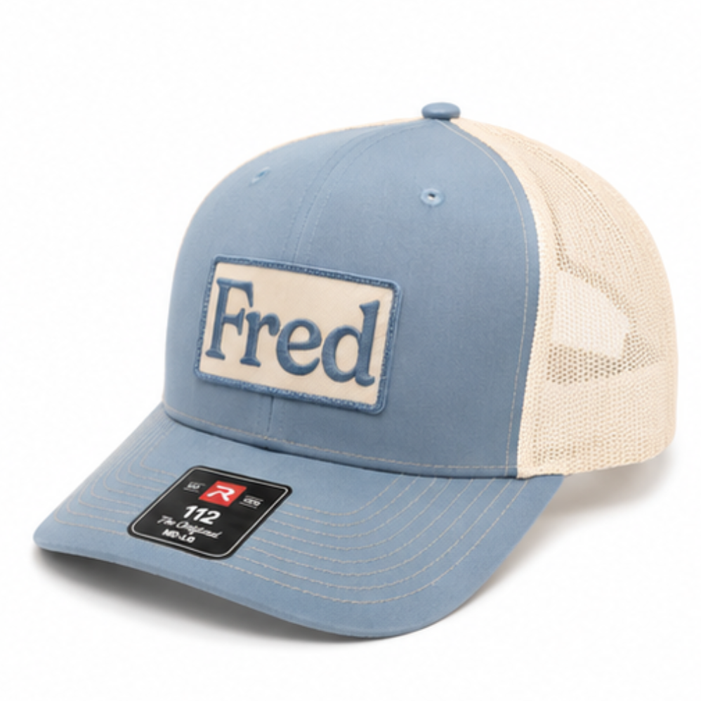 Fred Blue & White Trucker Hat